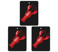 Boston Lobster Novelty Car Air Fresheners Long Lasting Paper Scent Hanging Decor for Home Auto Rear View Mirror Closet 3 Piece