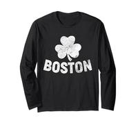Boston MA St. Patrick’s Day Irish Lucky Clover Shamrock Leaf Long Sleeve T-Shirt