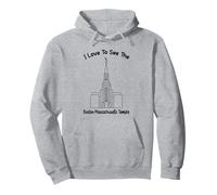 Boston MA Temple, I love to see my temple, primary Pullover Hoodie