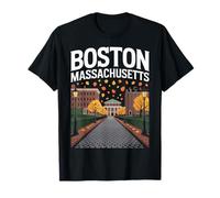Boston Massachusetts City Skyline Historic Graphic T-Shirt