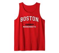 Boston Massachusetts Settled 1630 Vintage Sports White Black Tank Top