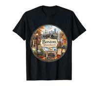 Boston Massachusetts, Tall Ships, Cheers, New England Value Graphic T-Shirt, Men, Black, M