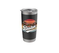 Boston Massachusetts Vintage Retro Sunset Design Stainless Steel Insulated Tumbler