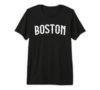 Boston Massachusetts White Distressed Text Vintage Retro Premium T-Shirt