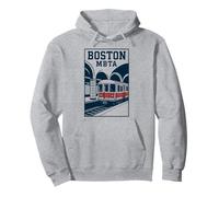 Boston MBTA Subway Retro Train City Transit Artwork Pullover Hoodie