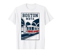 Boston MBTA Subway Retro Train City Transit Artwork T-Shirt