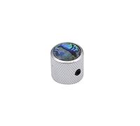 Boston pot knob, dome knob, with abalone insert, 18 x 18 mm, with screw, chrome