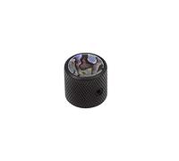 Boston pot knob, dome knob, with abalone insert, 18x18mm, with screw, black