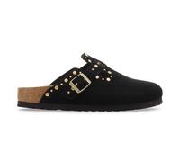 Boston Rivet Suede Clogs Black
