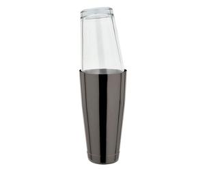 Boston Shaker, stainless steel, GMB, gunmetal black with original American mixing glass, 28oz