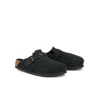Boston Sherling Faux Fur Lined Suede Clogs Black