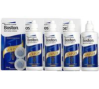 Boston Simplus Contact Lens Solution, for RGP Lenses, 4 x 120 ml | Bausch + Lomb, Rigid Gas Permeable Contact Lenses, One-step Bottle, Removes Proteins, 4 x Lens Cases Included