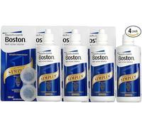 Boston Simplus Multi-Action Solution, 4x 120ml Contact Lens Solution for Rigid Gas Permeable Contact Lenses - Clean, Disinfect & Condition with 4x Lens Cases