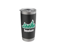 Boston Skyline Filled with Cute Boston Terrier Pattern Stainless Steel Insulated Tumbler