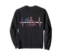 Boston Skyline Heartbeat Silhouette Heart I Love Boston MA Sweatshirt