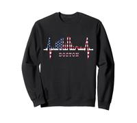 Boston Skyline Heartbeat Silhouette Heart I Love Boston MA Sweatshirt