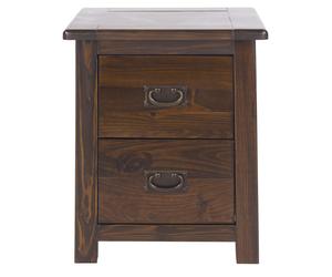 Boston Solid Dark Pine 2 Drawer Bedside Unit Side Table Lamp Table Coffee Table