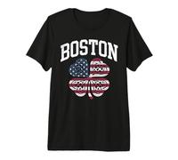 Boston St Patricks Day Four Leaf Clover American Flag Premium T-Shirt