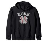 Boston St Patrick's Day Funny Irish Shamrock Baseball Boston Zip Hoodie