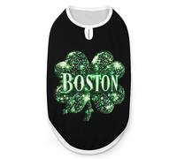 Boston St. Patrick's Day Shamrock Irish Clover Dog Shirts Sleeveless T-Shirt Pet Tank Top Soft Summer Vests Clothes for Dogs And Cat L