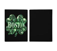 Boston St. Patrick's Day Shamrock Irish Clover Passport Holder PU Leather Passport Protective Cover Travel Wallet Accessories