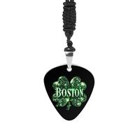 Boston St. Patrick's Day Shamrock Irish Clover Personalized Guitar Picks Necklace Guitar Pendant Jewelry Gifts for Women Men