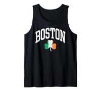 Boston St Patricks Day Shamrock Irish Flag Tank Top