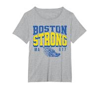 Boston Strong Massachusetts Runners Club Marathon Running T-Shirt, Women's Plus, Heather Grey, 4X