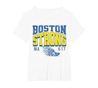 Boston Strong Massachusetts Runners Club Marathon Running T-Shirt, Women's Plus, White, 4X