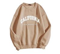 Boston Sweatshirts Women Crew Neck Letter Graphic Hoodie Relaxed Fit Long Sleeve Pullover Tops