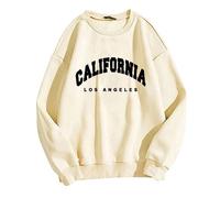 Boston Sweatshirts Women Crew Neck Letter Graphic Hoodie Relaxed Fit Long Sleeve Pullover Tops
