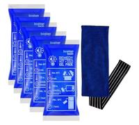 Remedy Gel Packs for Hot and Cold. Pack 6 Bags Different Sizes. 3 Fabric Covers with Compression Band. Ideal for Treatment of Pain and Injuries. Reusable Refrigerator and Microwave