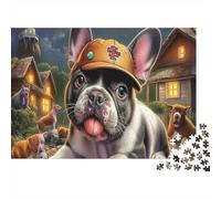 Boston Terrier 1000 Pcs Eco-friendly Cardboard Cute Dog Jigsaw Puzzle Kit for Adults Educational Game Challenge for Easter Gift 38x26cm/1000pcs