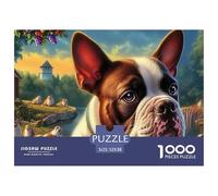 Boston Terrier 1000 Piece Adults Puzzle Kids Age Games Gifts Birthday Difficult Impossible Challenging & Brainteasing 52x38cm/1000pcs