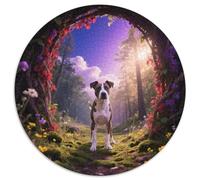 Boston Terrier 1000-Piece Circular Puzzle Featuring Pet Dog, Just The Right Level of Challenge, Great for Group Activities 1000pcs (67.5x67.5cm)
