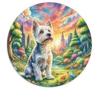 Boston Terrier 1000 Piece Jigsaw Puzzles Pet Dog Round Puzzles Classic Educational Games Unique Challenge Game for Adults And Kids 1000pcs (67.5x67.5cm)
