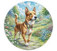 Boston Terrier 1000 Piece Jigsaw Round Puzzle for Adults And Kids Colorful Unique Challenge Games Scene Creative 1000pcs (67.5x67.5cm)