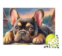 Boston Terrier 1000 Piece Puzzle Energetic Tuxedo-patterned Lively Boston Terriers Smooth Cut Paper Jigsaw, Challenging Brain Activity And Relaxing Leisure Game for Adults 70x50cm/1000pcs