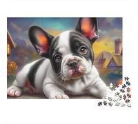 Boston Terrier 1000 Piece Puzzle Energetic Tuxedo-patterned Lively Boston Terriers Smooth Precision Cut Paper Puzzle, Challenging Brain Activity for Adults And Families 52x38cm/1000pcs
