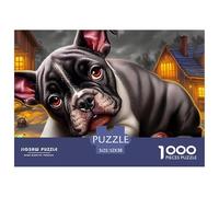 Boston Terrier 1000 Puzzles Adults Puzzle Adults Puzzle Gifts Birthday Difficult Impossible Challenge High Difficulty 52x38cm/1000pcs