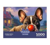 Boston Terrier 1000 Puzzles Adults Puzzle Adults Puzzle Gifts Birthday Home Decoration Challenging & Brainteasing 52x38cm/1000pcs