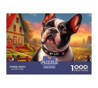 Boston Terrier 1000 Puzzles Adults Puzzle Adults Puzzle Gifts Birthday Home Decoration Decompression 70x50cm/1000pcs