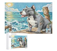 Boston Terrier 1000Pc Jigsaw Puzzles Adults Children Jigsaws Post-Exam Relaxation Challenging Design Great Gift Students Stress Reliever 1000 PCS