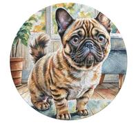 Boston Terrier 195 Piece Circular Puzzle Wild Animals Pet Dogs Animal Shape Learning Through Play Educational Puzzle for Kids & Adults Idea Home Decor 195 PCS