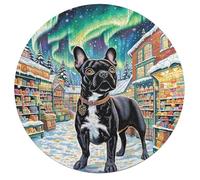 Boston Terrier 195 Piece Circular Puzzle Wild Animals Pet Dogs Animal Shape Learning Through Play Educational Puzzle for Kids & Adults Idea Home Decor 195 PCS