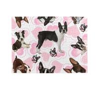 Boston Terrier,500 Pieces Puzzles for Adults-Wooden Jigsaw Puzzle for Adults Elderly
