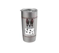 Boston Terrier American Gentleman Personal Stalker Dog Lover Stainless Steel Insulated Tumbler