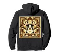 Boston Terrier Art Deco Retro Style Dog Design Pullover Hoodie