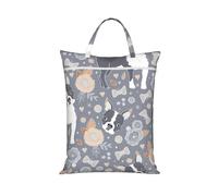 Boston Terrier Beautiful Flowers,Travel Dirty Laundry Bag Foldable Dirty Clothes Bag Durable Storage Bag