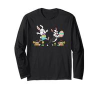 Boston Terrier Bunny Easter Egg Kids Mens Womens Easter Day Long Sleeve T-Shirt
